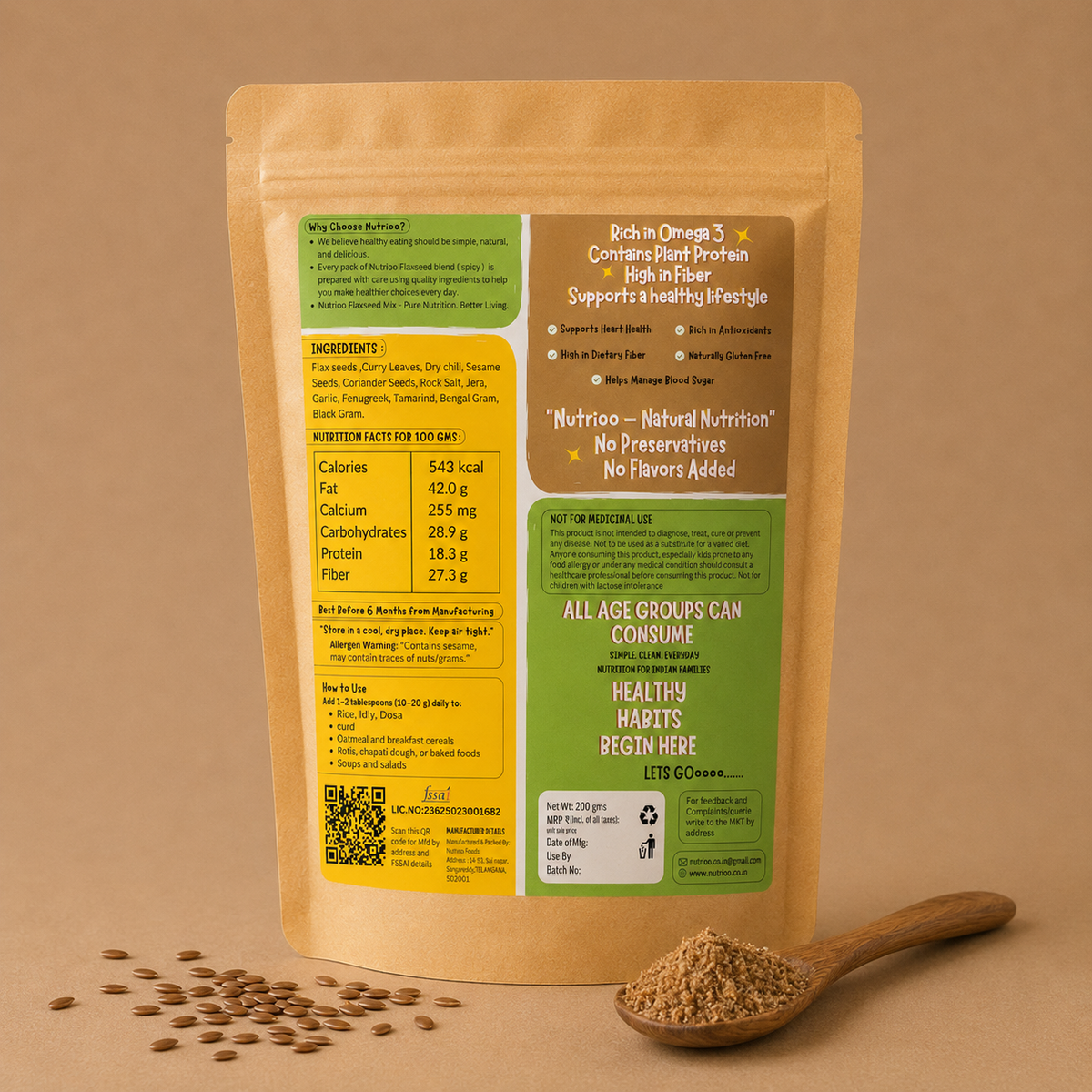 Flax Seed Blend (Spicy) 200g